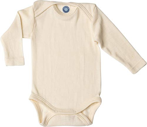 Cosilana Baby-Body langarm - Flauschige Baby-Kleidung aus kuschelweichem Wolle-Seide-Mix ideal für Sommer & Winter, GOTS-zertifiziert & 100% regional produziert