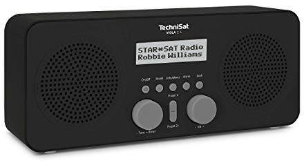 TechniSat VIOLA 2 S - tragbares DAB Radio (DAB+, UKW, Wecker, Stereo Lautsprecher, Kopfhöreranschluss, Aux-In, zweizeiliges Display, Tastensteuerung, 4 Watt RMS) schwarz