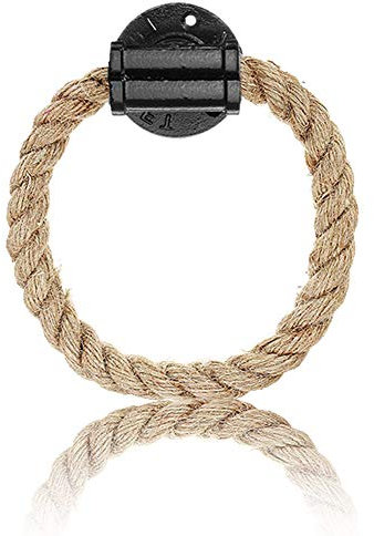 Hanfseil Handtuchhalter CHEPL Vintage Handtuchhalter Ring Industriellen Stil Wand Halterung Handtuch Halter Eisen Rohr Hanf Seil Bad Wc Haus Hotels Dekoration