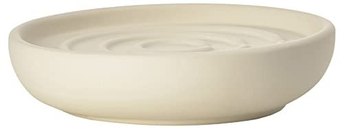 Zone Denmark Nova Seifenschale, Seifenablage, Seifenhalter aus Porzellan mit Soft Touch-Beschichtung, Durchm. 11 cm, Höhe 2,5 cm, Wheat
