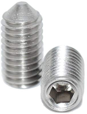 Gewindestifte M6x16 mit Innensechskant und Spitze 10 Stück Madenschrauben ISO 4027 A2 Edelstahl