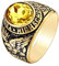 HIJONES Herren Edelstahl High School Class Ring mit fliegendem Adler Gelber Edelstein Größe 65