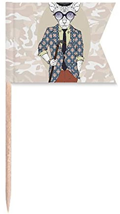 Acuarela Ropa Adorable Perro Ilustración Palillo Banderas Etiquetado para Fiesta Pastel Alimentos Queso