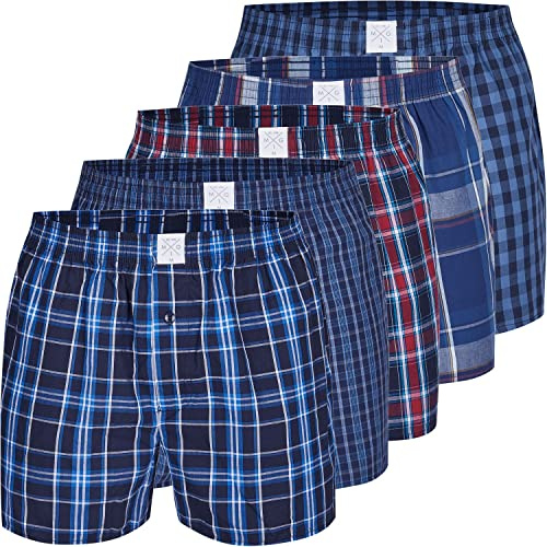 MG-1 5 er Pack Webboxer Boxershorts Boxer Shorts Herren SPARPACK M - 3XL kariert
