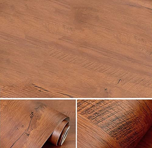 Self-Adhesive Temporary Wallpaper Kitchen Sticky Vinyl Wrap Wallpaper Borders Covering Self Adhesive Roll Sequoia Wood Grain 60 X 1000cm(23.62 X 393.7 inches)
