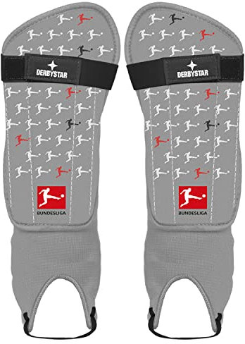 Derbystar Herren Bundesliga v22 Schienbeinschützer, Grau Schwarz Rot, XL