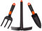 MIVOS 3-teiliges Garten-Werkzeug Set aus Glasfaserverstärkter Kunststoff - Handgabel - Schmale Pflanzkelle – Doppelhacke - Gartengeräte-Set für Pflanzen und Gartenarbeit – Made in EU