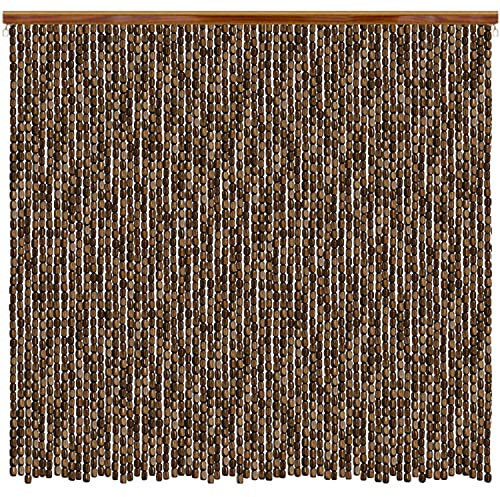 Rideau de Porte Perles Bois,Rideaux Occultant Isolation Thermique,Séparateur de Pièce,Diviseur Décoration,pour Salon Chambre Cuisine Fenêtre Couloir Entrée,Personnalisabl (120x210cm(120 Brins))