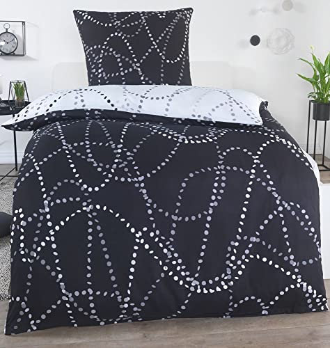 Kuscheli® Bettwäsche 135x200 2 teilig | ÖkoTex Zertifiziert & für Allergiker geeignet |Bettwäsche Set mit 1 Bettbezug 135 x 200 & Kissenbezug 80x80 | modern & hochwertig, Design - Motiv:Design 7