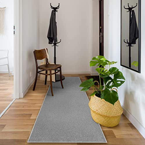 rugsx Läufer Eton für Korridor, Küche Silber 70x130 cm
