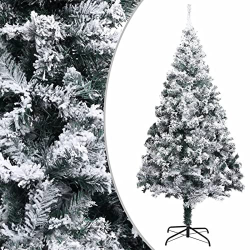 Mogou Albero di Natale, Albero di Natale Artificiale Albero di Natale Realistico Set Albero di Natale Sottile Albero Natale Artificiale con Neve Verde 400 cm in PVC