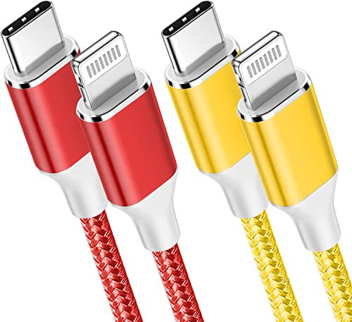 USB C to Lightning Cable 1.8M 2 Pack,Apple MFi Certified iPhone Fast Charger Cable USB-C 3A Power Delivery Nylon Charging Cable Lead Compatible with iPhone 14 13 13 Pro 12 Pro Max 12 11 X XS XR 8 Plus