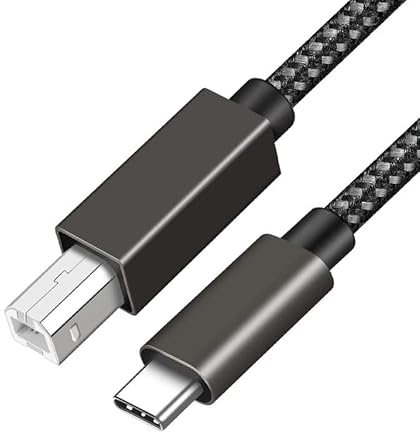 Câble USB C vers USB B, type B 2.0 vers type C, câble de données midi en nylon tressé mâle vers mâle, compatible avec MacBook Pro, iMac, XPS, Acer, ASUS, HP/Epson/Canon, Yamaha - 2 m