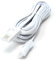 DRUT 5m BT to BT 4 Wire 431A Male to Male Plug Telephone Flat Cable Lead 16.5ft White