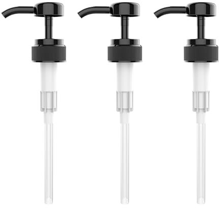 Anhow Pompa per Dispenser di Sapone, 3 Pezzi Dispenser per Pompa in Plastica per Shampoo e Balsamo da 500 ml - Nero, 30 mm