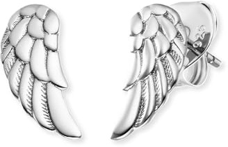 Engelsrufer Damen Ohrstecker Engelsflügel aus Sterling Silber in Silber mit Steckverschluss, nickelfrei, Größe: 7mm, ERE-FLYWING-ST