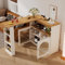 SogesHome Bartisch Esstisch Buffets Modern Ausziehbar Drehbar Bartisch Tisch Stehtisch Bistrotisch mit Stauraum und 1m langem LED Lichtstreifen für Esszimmer