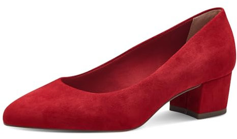 Tamaris Damen Pumps Leder Blockabsatz bequem; RED, EU 38