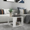 Tino Tech Couchtisch aus Holzwerkstoff 40x40 cm Hochglanz Weiß Cauchsofa Tisch Stubentisch Wohzimmer Couchtisch Coffe Table Center Table Beistelltisch Wohnzimmertisch Elegantes Aussehen