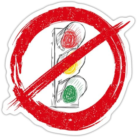 Spreadshirt Ampelregierung Verbotsschild Sticker Aufkleber, 10 x 10 cm, Mattweiß
