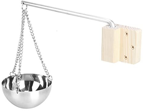 WOOXGEHM Sauna Aromatherapieschale Aus Edelstahl, Saunazubehör mit Schwingarm und Schraubdeckel, für Sauna Aromatherapie mit Ätherischen Ölen