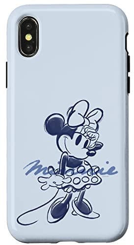 iPhone X/XS Disney Minnie Mouse Sketch with Name Retro Vintage Art Style Case