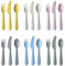 Home Stuff Plastic Cutlery Set 18 Piece Childs ,Mixed Pastel Colours , Microwave Safe Unbreakable Lightweight for Kids Dishwasher Safe,