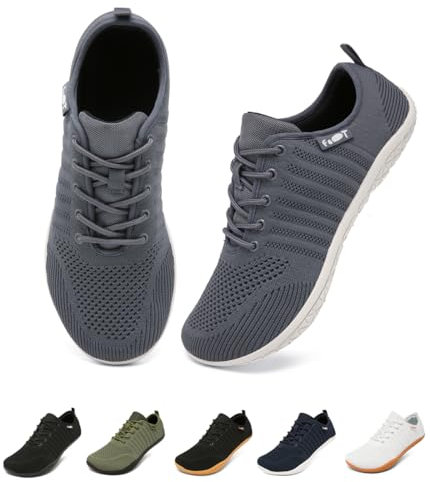 Merdoo Barefoot Shoes Femme Chaussures Pieds Nus Baskets Minimalistes Homme Large Chaussures de Marche Gris 40