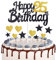 Tortenaufsatz zum 25th Geburtstag, glänzend, Happy Birthday für Damen und Herren, zum 25. Geburtstag, für Damen, Herren, Mädchen, Jungen, Geburtstagsparty-Dekorationen