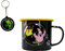 Spongebob Schwammkopf Thumbs up Tasse inklusive Schlüsselanhänger, SpongeBob und Patrick mit Seifenblasen, Offizielles Merch