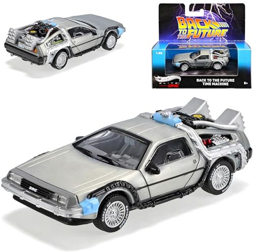 alles-meine.de GmbH Delorean Zurück in die Zukunft Back to The Future 1/50 Modell Auto mit individiuellem Wunschkennzeichen