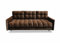Meble Ares Stilvolles Sofa 3-Sitzer Rocco Mit Schlaffunktion und Bettkasten - Praktisches Ausziehbares Schlafsofa Mit Gesteppten Seiten - Weiße Füße, Velours - Braun
