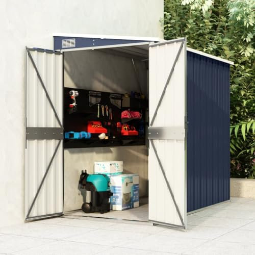 Home Articoli,Casetta da Giardino a Parete Antracite 118x194x178 cm Acciaio,mobili per abiti