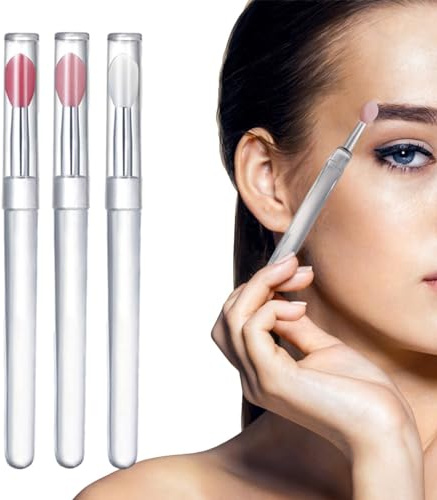 Silikon-Lippenpinsel-Applikator | Silikon-Lippenpinsel-Werkzeug, tragbar, Lippenstift-Applikator-Pinsel mit Deckel für Make-up, Schönheitspinsel, Lidschatten-Lippenpinsel zum Auftragen von Öl