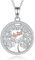 CELESTIA Femme Collier Arbre de Vie Argent 925 Pendentif Arbre de Vie avec Papillons Plaqué Or Rose Bijoux Femme Cadeau Maman Fetes des Meres Cadeaux Grand Mere