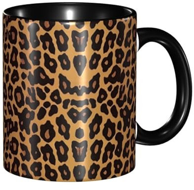 GBCVXZ Tazas de café de cerámica con estampado de leopardo y guepardo, tazas de agua de oficina, tazas de café de restaurante, tazas de agua de gran capacidad