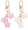 Tyqour 2 Stück Blume Schlüsselanhänger, Tasche Anhänger Schlüsselanhänger für Frauen Niedliche Tasche Charms Dekoration Anhänger Muttertagsgeschenk Kirschblüten Schlüsselanhänger Damen(Rosa,Weiß)
