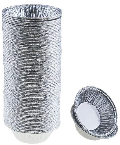 Miamex Lot de 200 Moules à Tartelette en Aluminium, Capacité de 50 ml