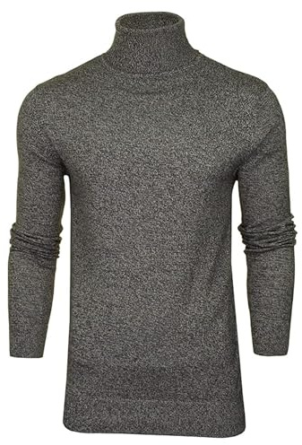 BRAVE SOUL Men Roll Neck Jumper Funnel Turtle Cotton Base Layer Golf Casual Top