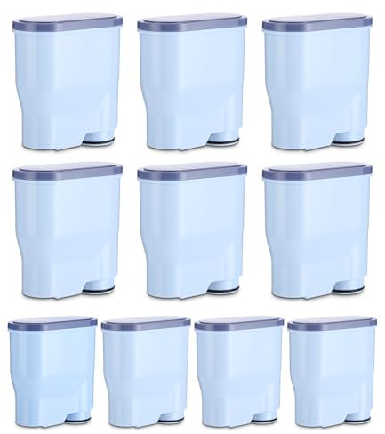 Lot de 10 filtres à eau de rechange compatibles avec Philips® AquaClean® CA6903/10, CA6903/22, compatible avec les machines à café Saeco® et filtre à eau Philips