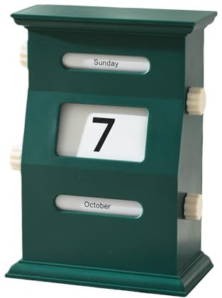 Smallan 2025 Skandinavischer Stil Vintage Immerwährender Tischkalender, Täglicher Büro Home Dekoration Kalender, Wiederverwendbarer Immerwährender Kalender (Grünes, 15.5 x 11 cm)