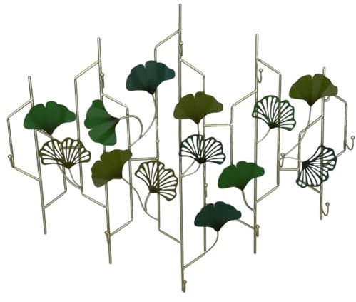 abc HOME | Wandgarderobe Ginkgo | Grün & Gold | Metall | 12 Haken