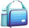 Lekespring Insulated Lunch Bags for Women - Cool Bag with Bottle Holder for Work School Outdoor Picnic (Green Gradient Purple)