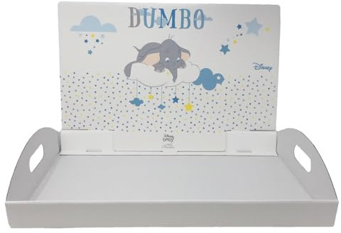 Vassoio portabomboniere Dumbo Disney Cesto con Spalla Decorativa Azzurra in Cartone Battesimo Compleanno Feste a Tema