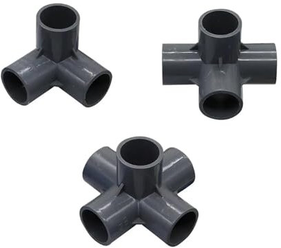 WKAIYUAN 20mm 4 Vie 3 Vie 5 Vie Connettore in PVC Tridimensionale Connettori for irrigazione da Giardino Raccordi adattatori for acquari(4-Way)