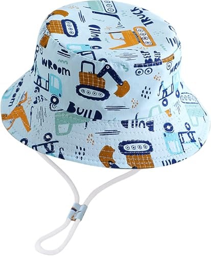 XYIYI Unisex Baby Kleinkind Blaue Bagger Sonnenhut Kinder für 2-4 Jahre Jungen Mädchen