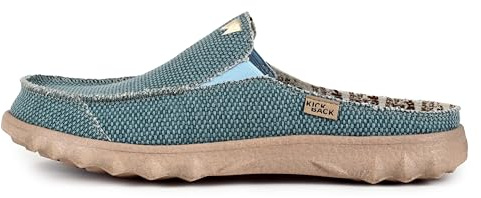 Kickback Chaise Classic Mules da Uomo Senza Tallone – Zoccoli in Tela Casual Slip‑On – Scarpe Estive Comode per Interni ed Esterni, Spiaggia e Viaggio con Suola Antiscivolo – Turqoise, EU 44