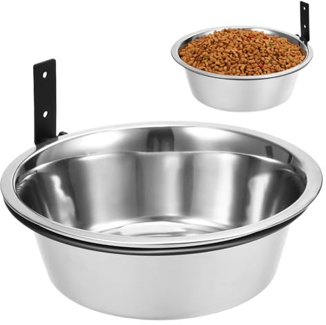 GANAZONO Gamelle Surélevée Murale pour Chien 21X21X7,5 CM en Plastique Solide, Fixation Murale Adaptée pour Grands Chiens, pour Alimentation et Hydratation