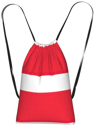 YQxwJL Rucksack mit Österreichischer Flagge, Kordelzug, Rucksack für Ausflüge, Strand, für den täglichen Gebrauch