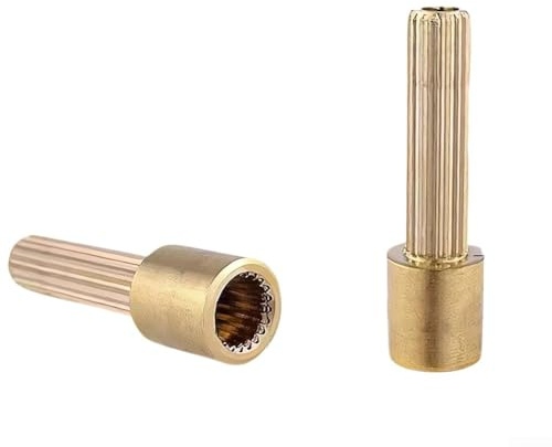 Heavy Duty All-Copper 20-Tooth Faucet Valve Core Extension Rod Sleeve for Shower Handle Repair Gold Tone(42mm)
